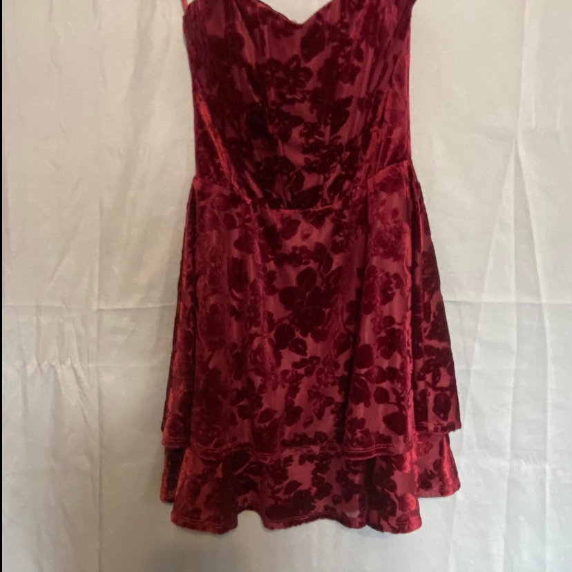 Altar'd State Red Strapless Sweetheart A-Line Dress